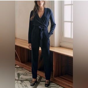 Sézane navy pant jumpsuit.